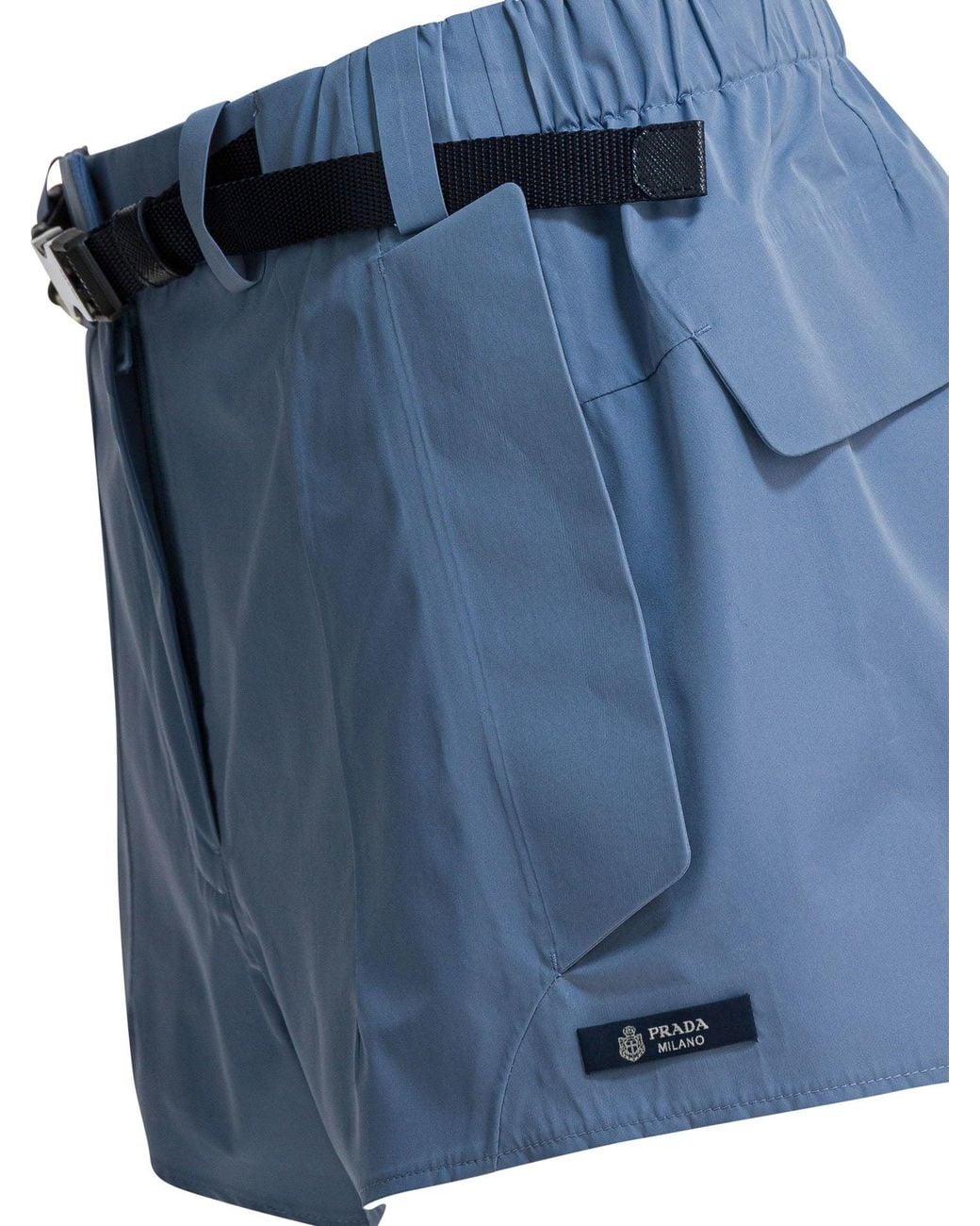Prada Blue Technical Fabric Shorts