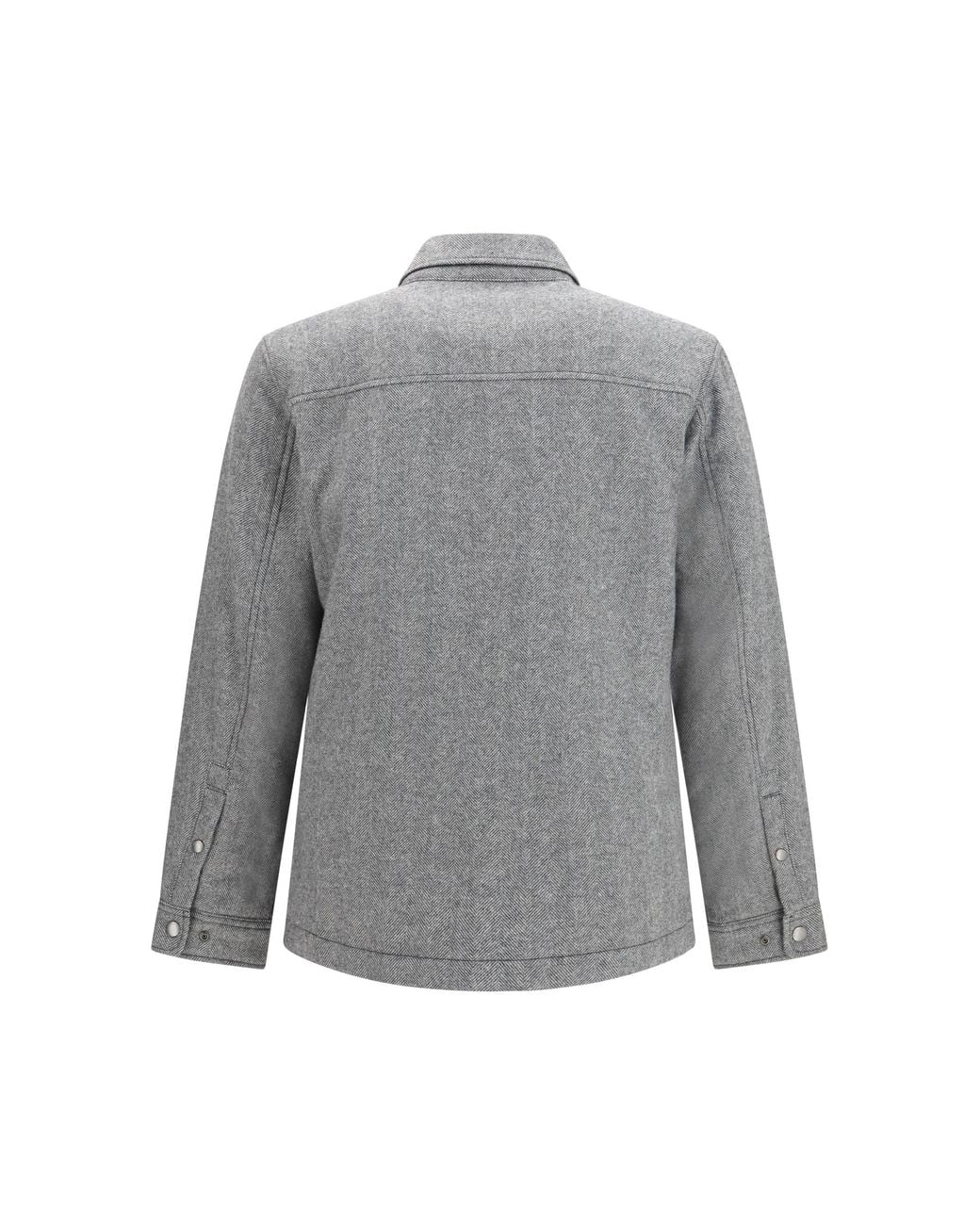 Woolrich Gray Alaskan Check Jacket Herringbone for men