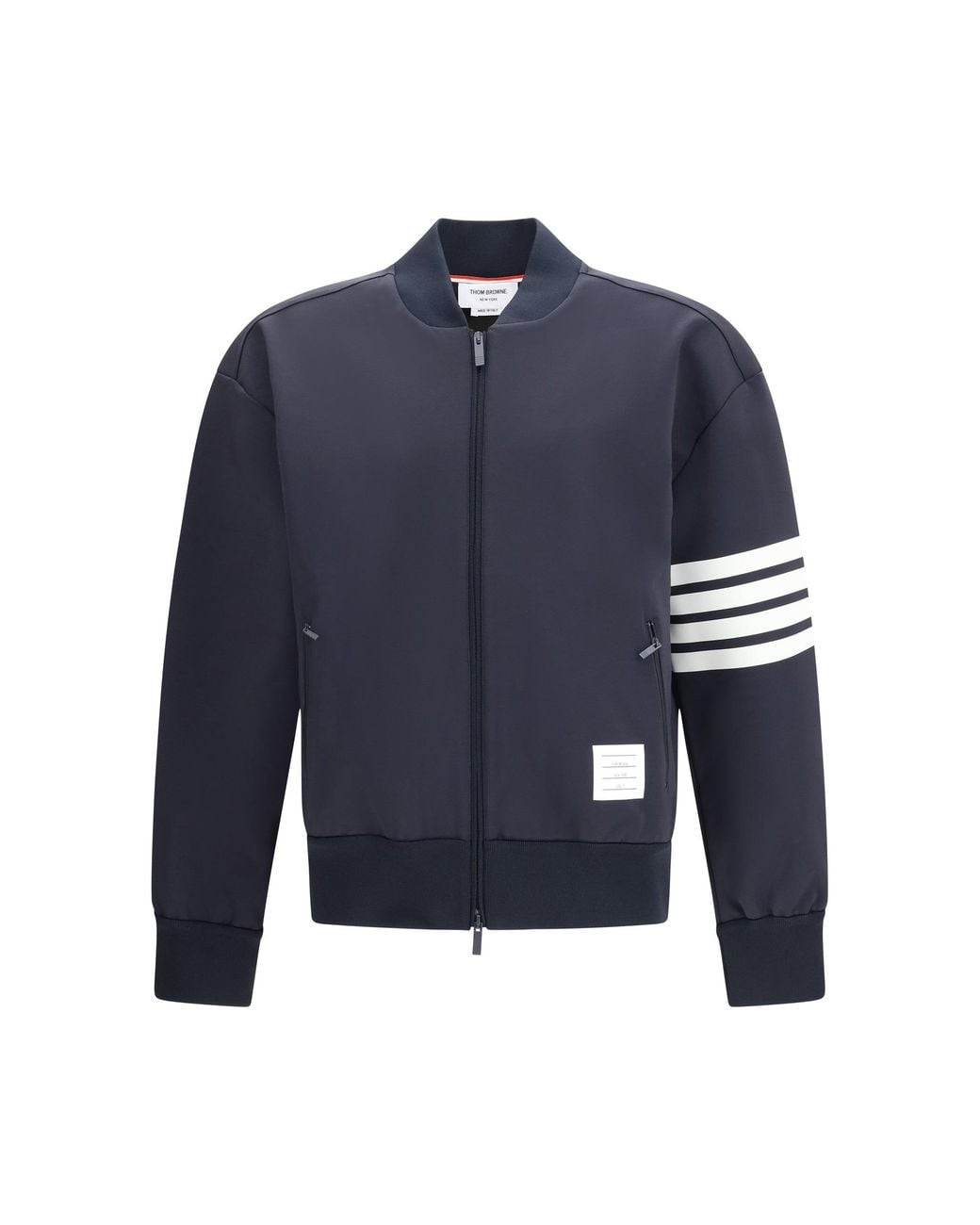 Thom Browne Blue Zipped Bomber Jacket for men