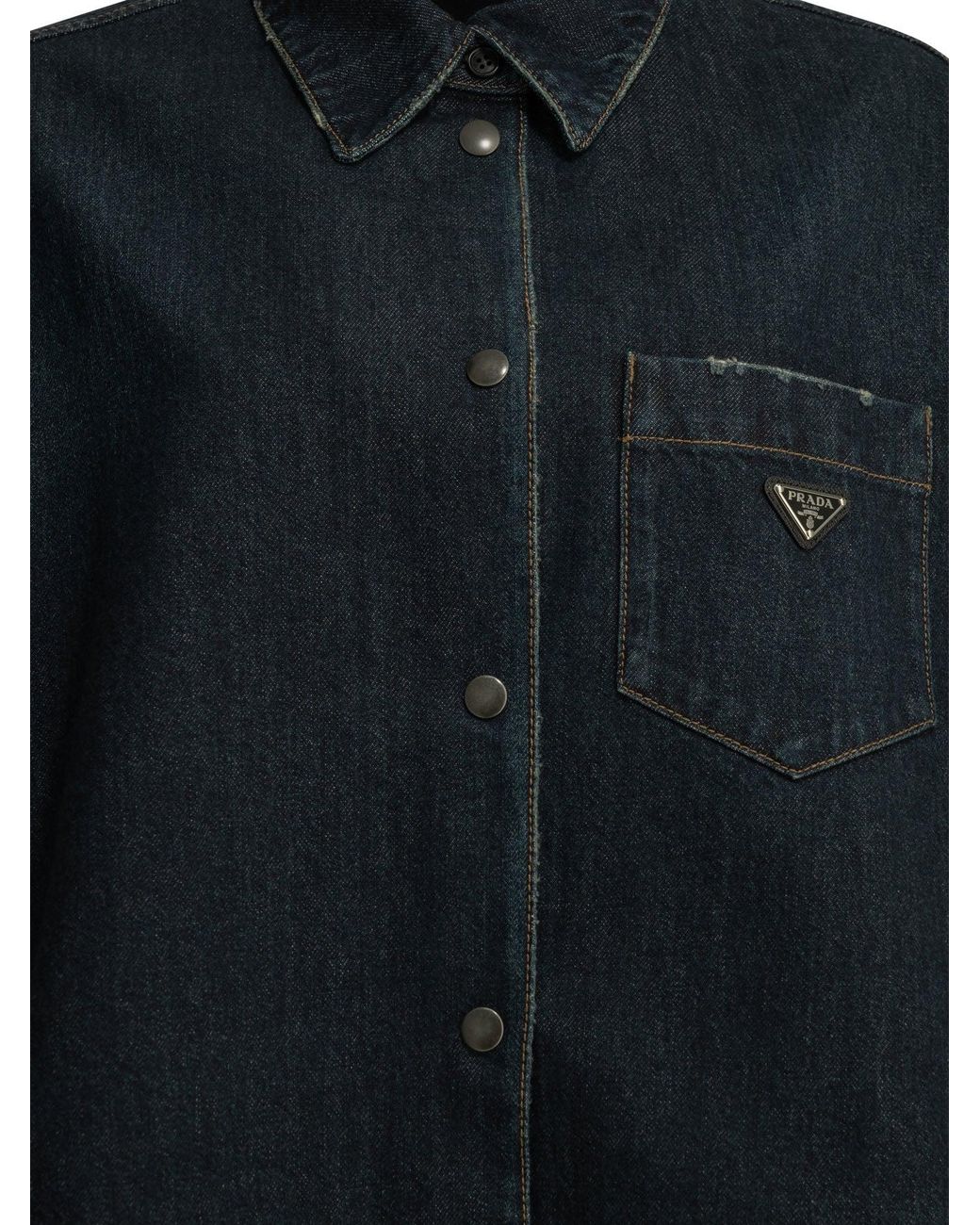 Prada Black Denim Jacket With Logo