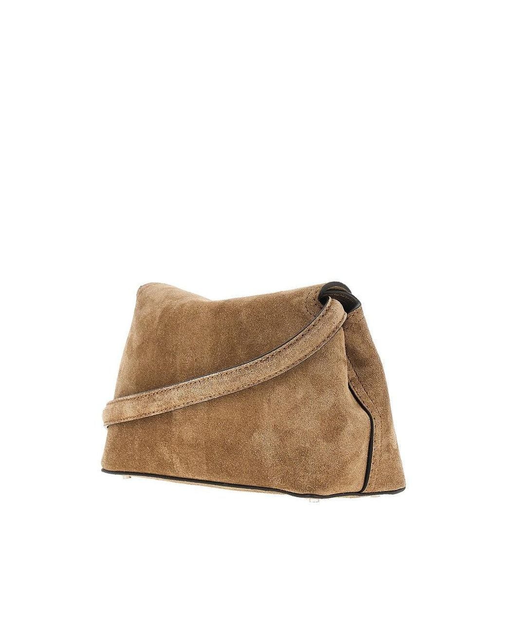 Totême  Natural Suede Leather 'T-Lock' Clutch