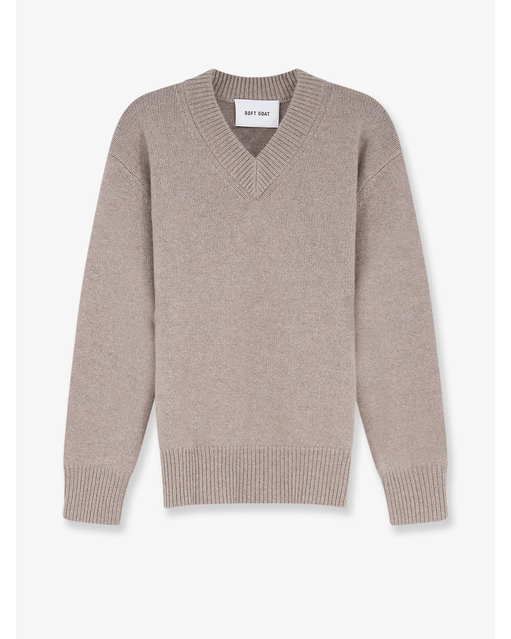 Soft Goat Gray Cashmere Sweater for men