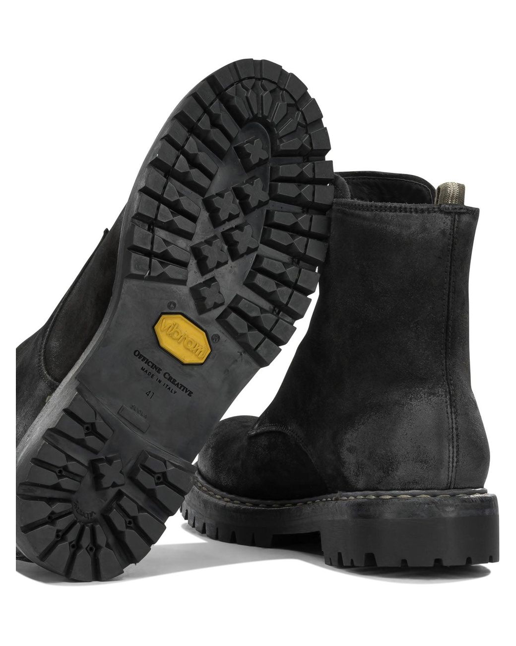 Officine Creative Black "Bulla Dd Lug 114" Ankle Boots With Zipper