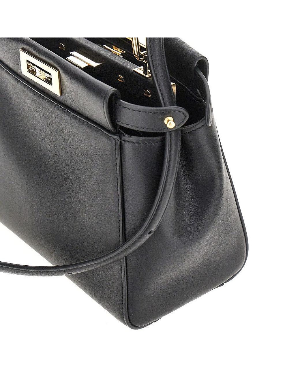 Fendi Black My Peekaboo Leather Mini Bag