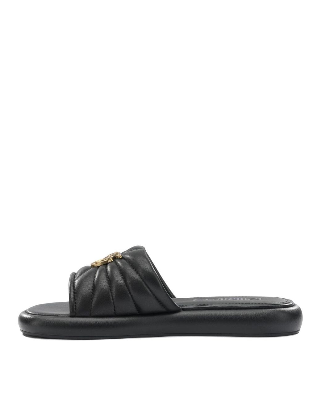 Pinko Black Leather Sandals