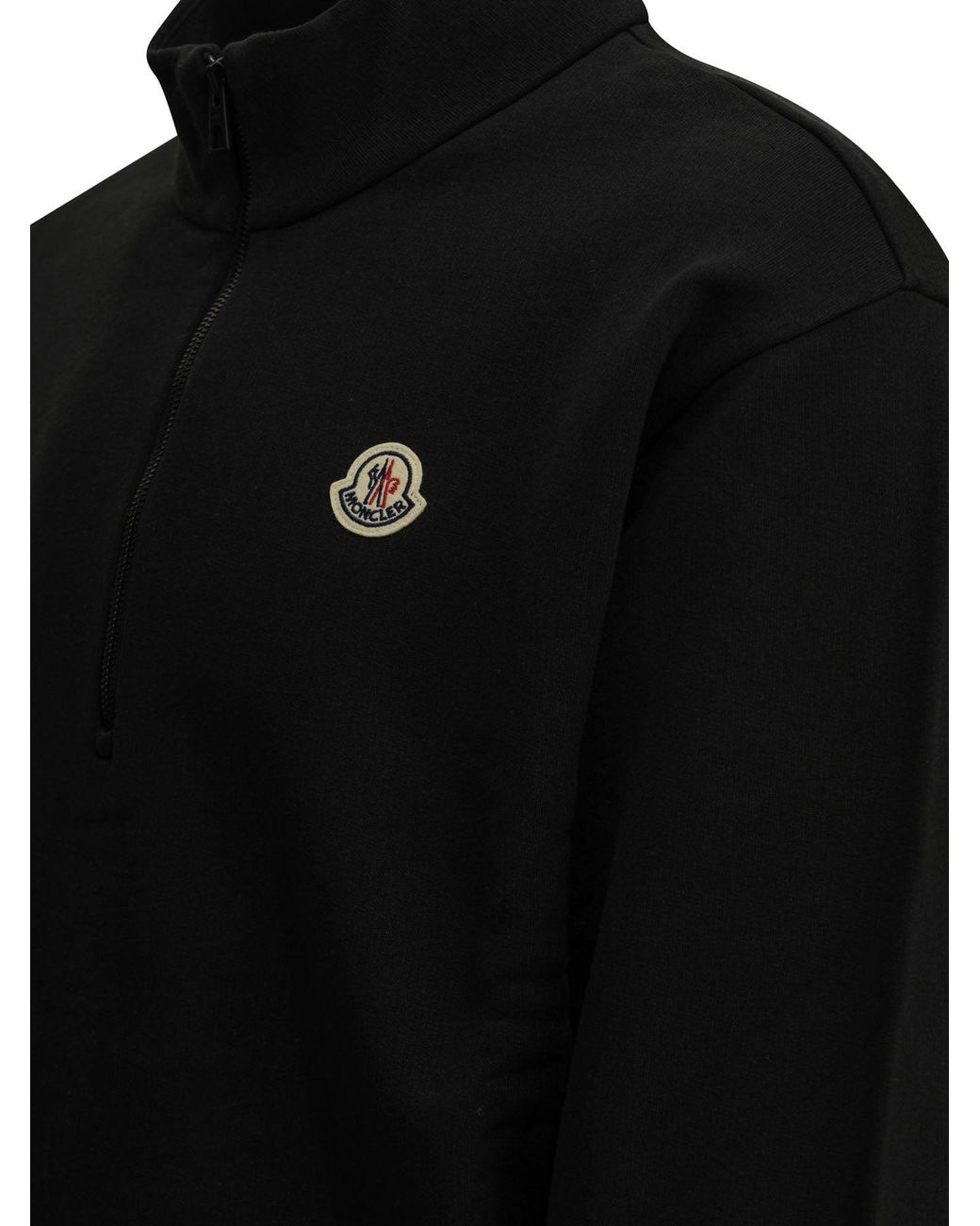Moncler Black Half-Zip Sweatshirt for men