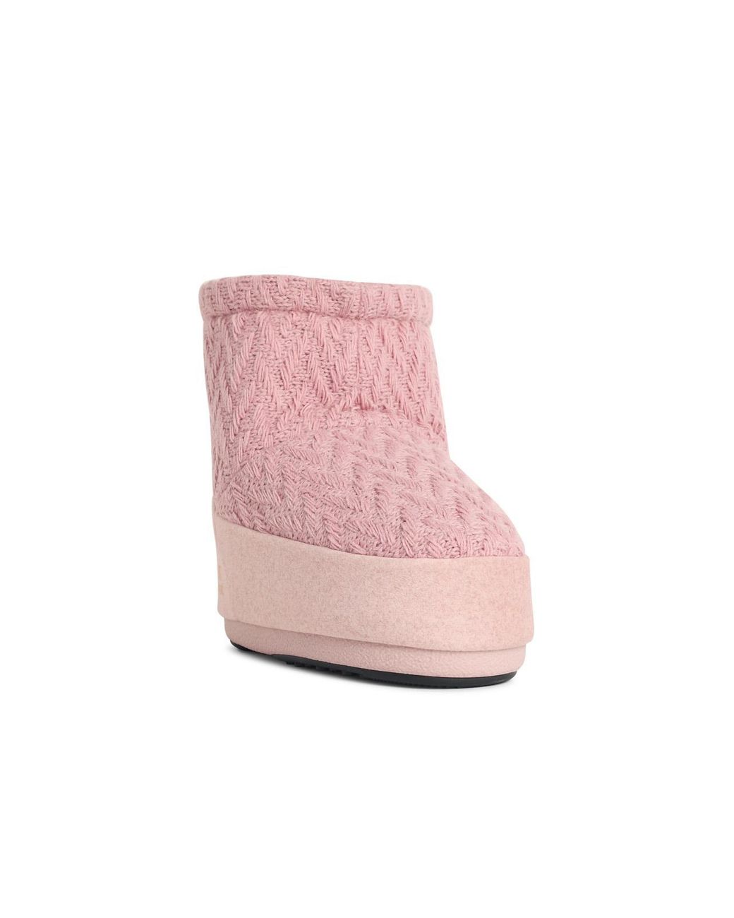 Moonboot Pink 'Icon Low Nolace Knit' Fabric Boots