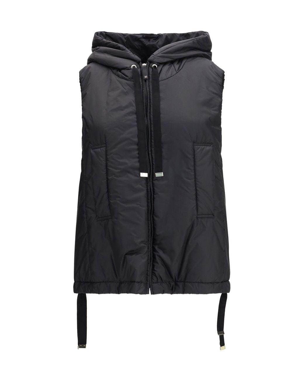 Max Mara Black Hooded Padded Vest