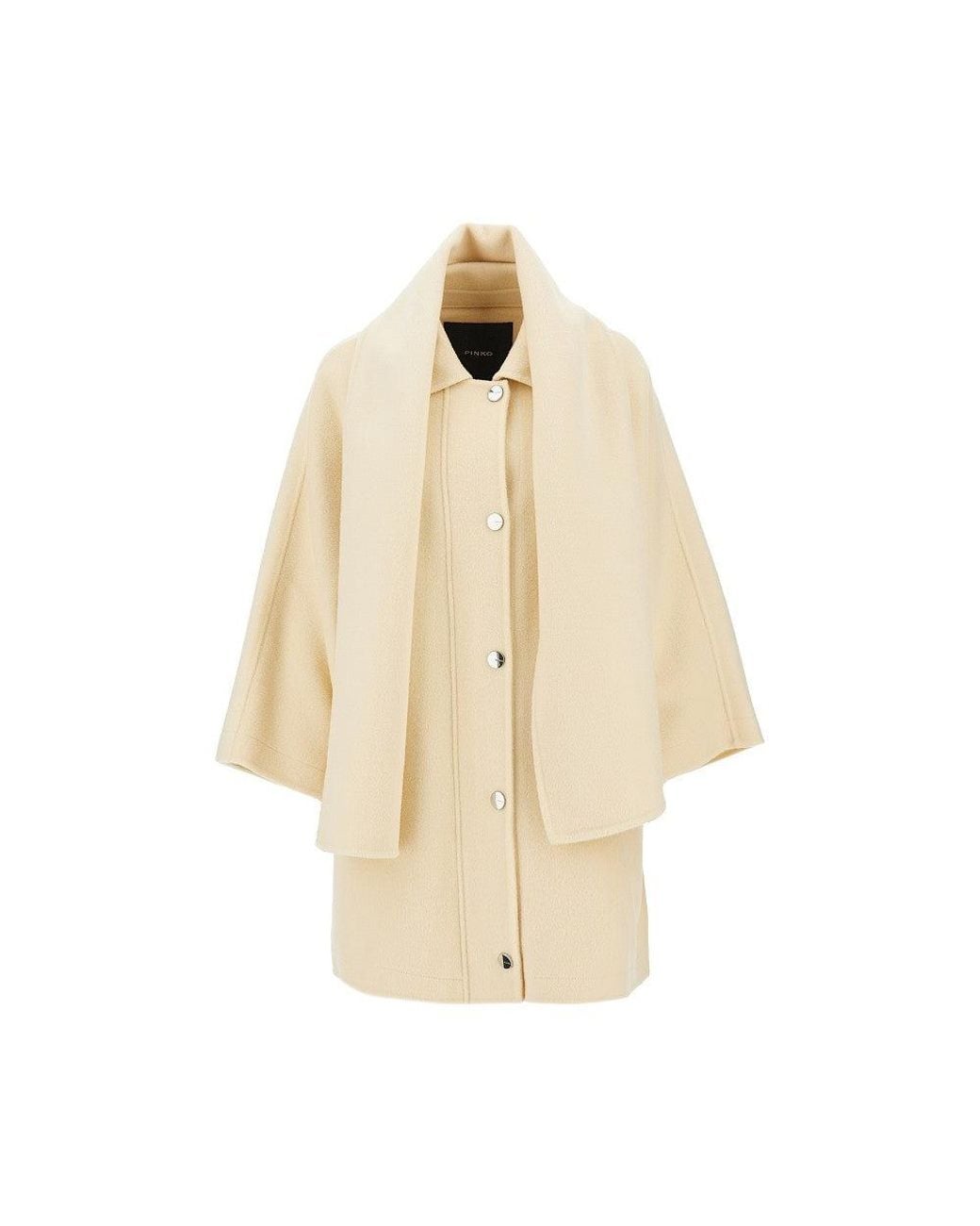 Pinko Natural Double Cloth Cape With Scarf