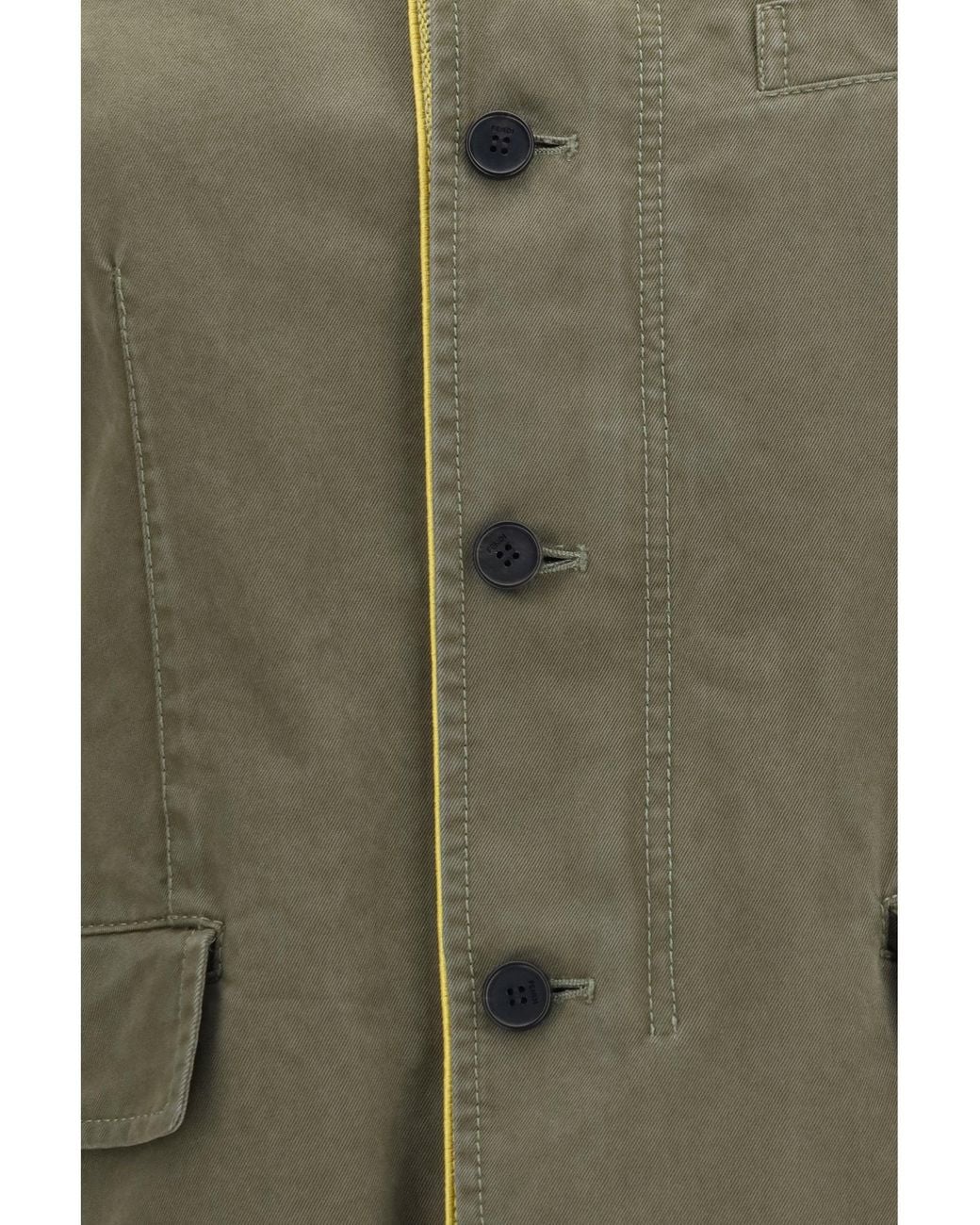 Fendi Green Drill Jacket Verde Militare