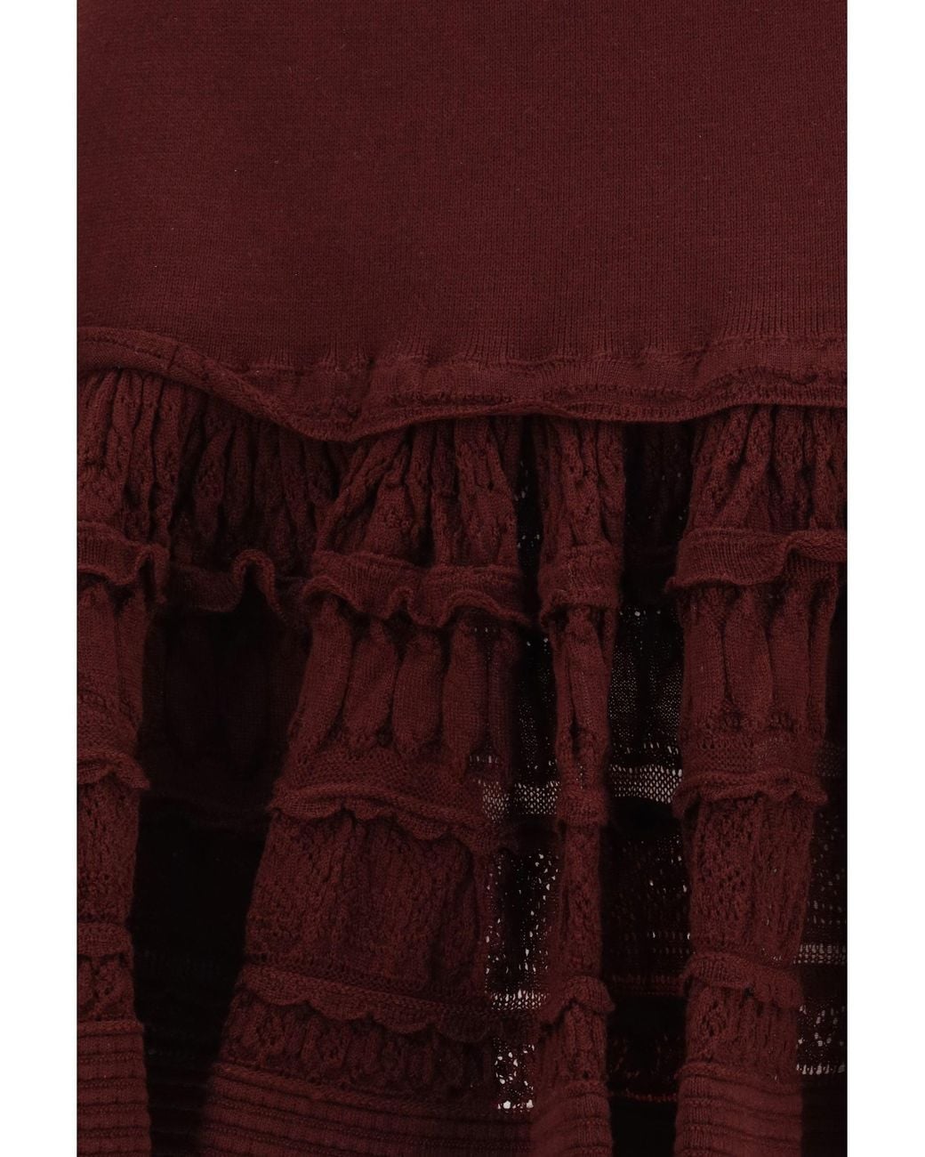 Alaïa Red Alaïa Wool Crinoline Ruffle Mini Skirt