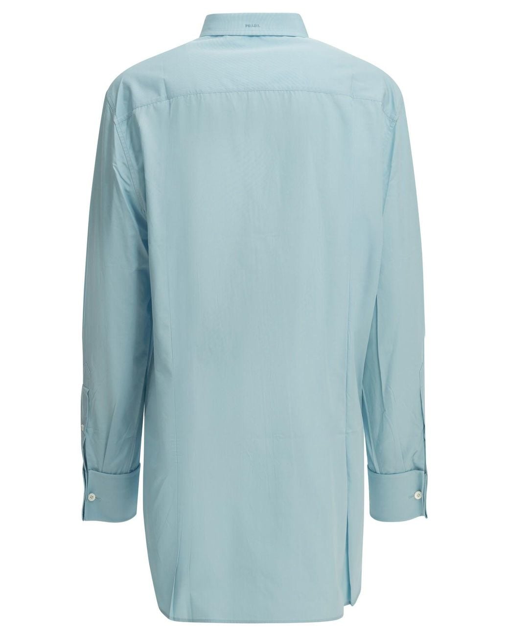 Prada Blue Poplin Shirt Light