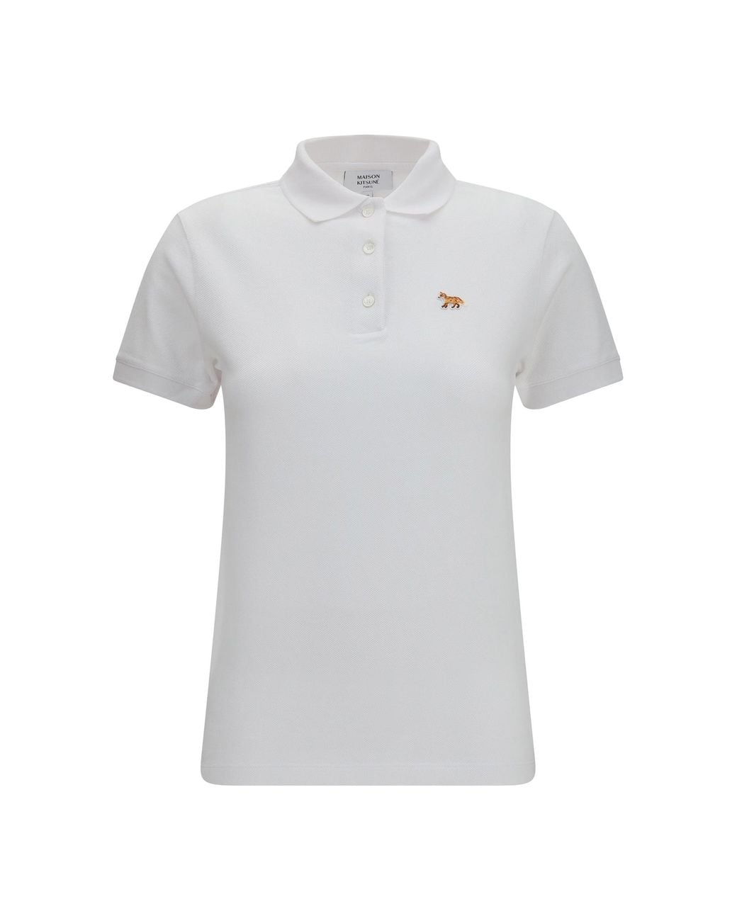 Maison Kitsuné White Baby Fox Cotton Piqué Polo