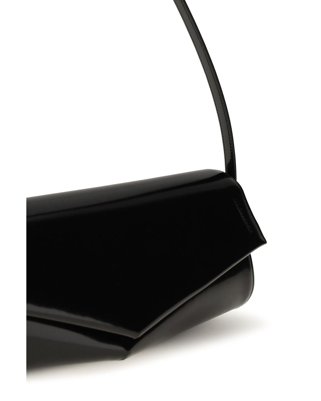 Jil Sander Black Kante Leather Shoulder Bag