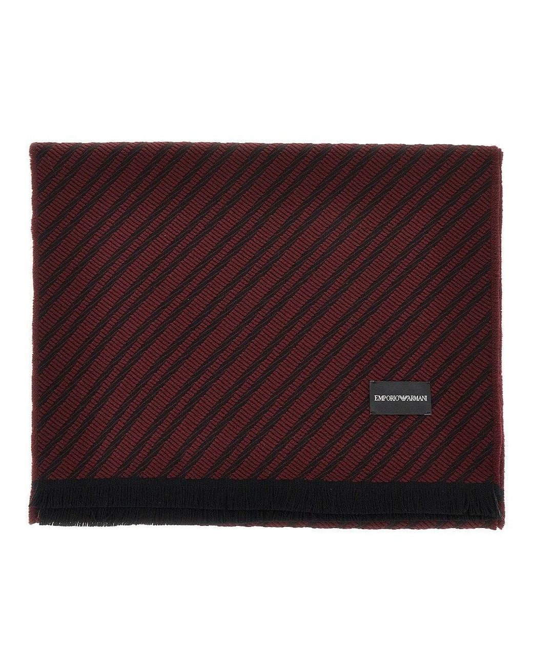 Emporio Armani Purple Jacquard Wool Scarf for men