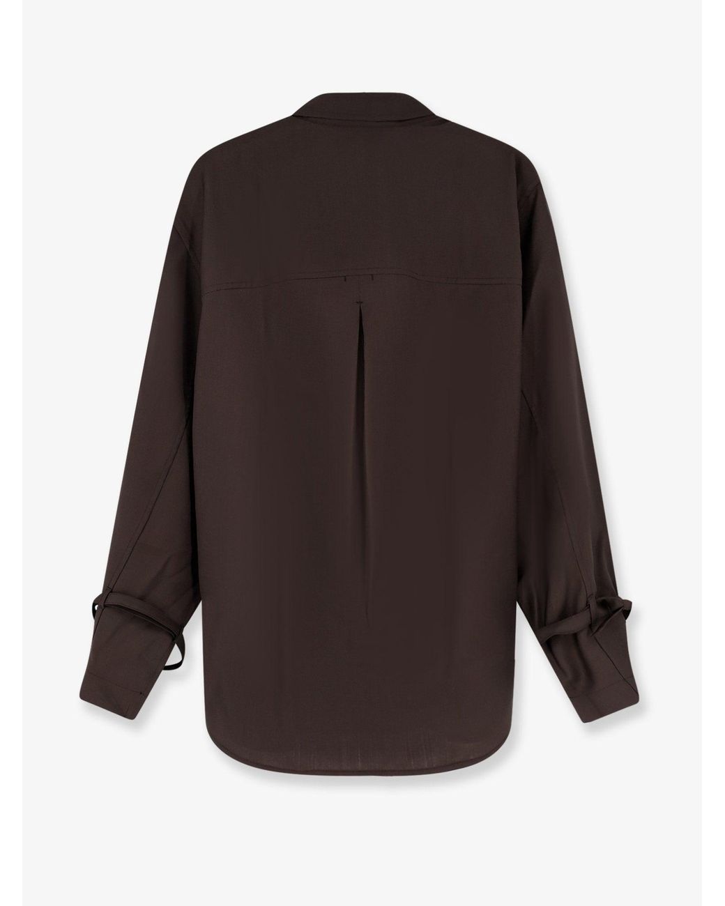 Totême Gray Tie-Cuff Wool Shirt
