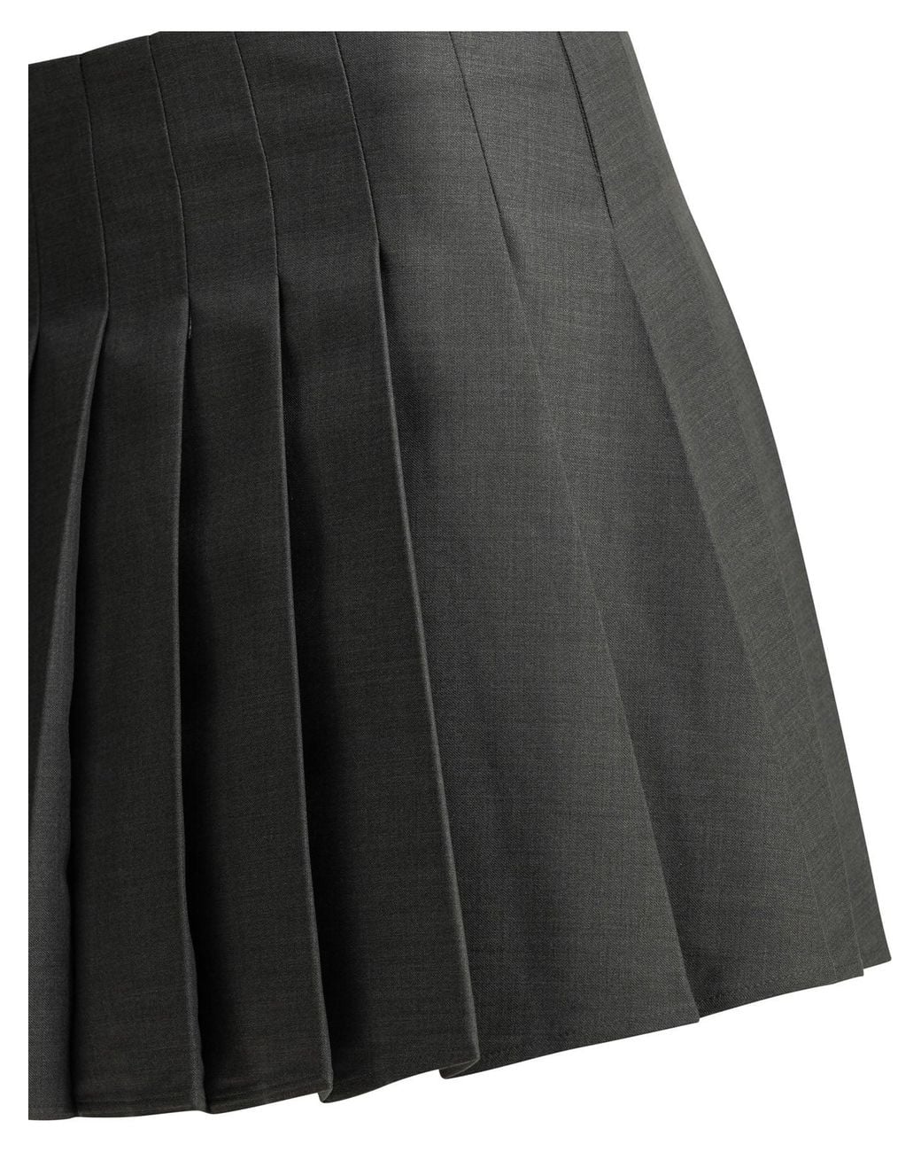 Self-Portrait Gray Pleated Mini Skirt