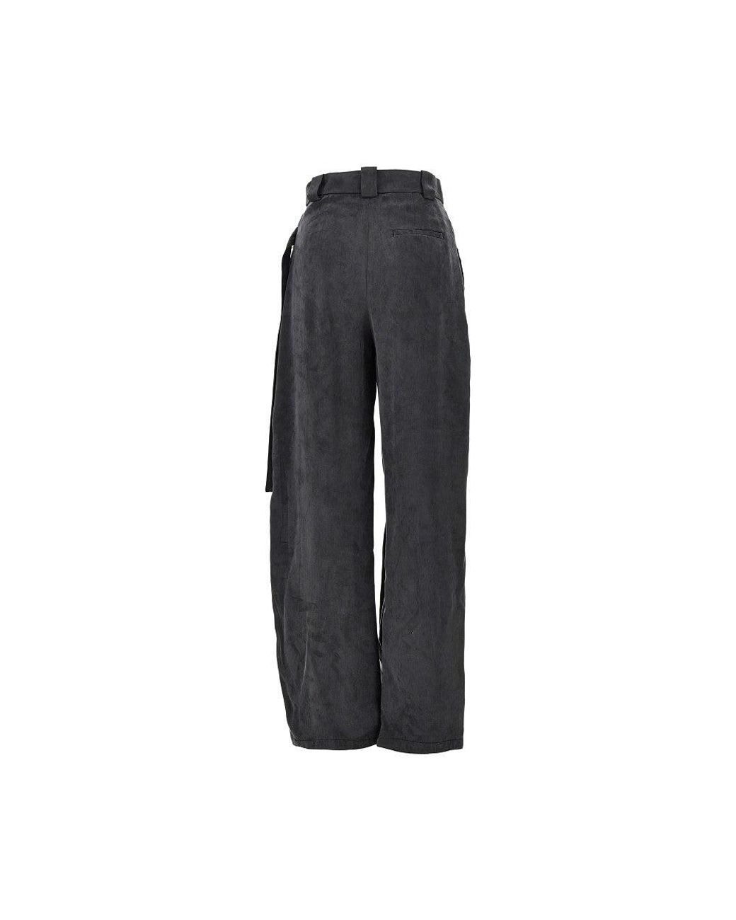 Pinko Black Wrap-Over Twill Pants