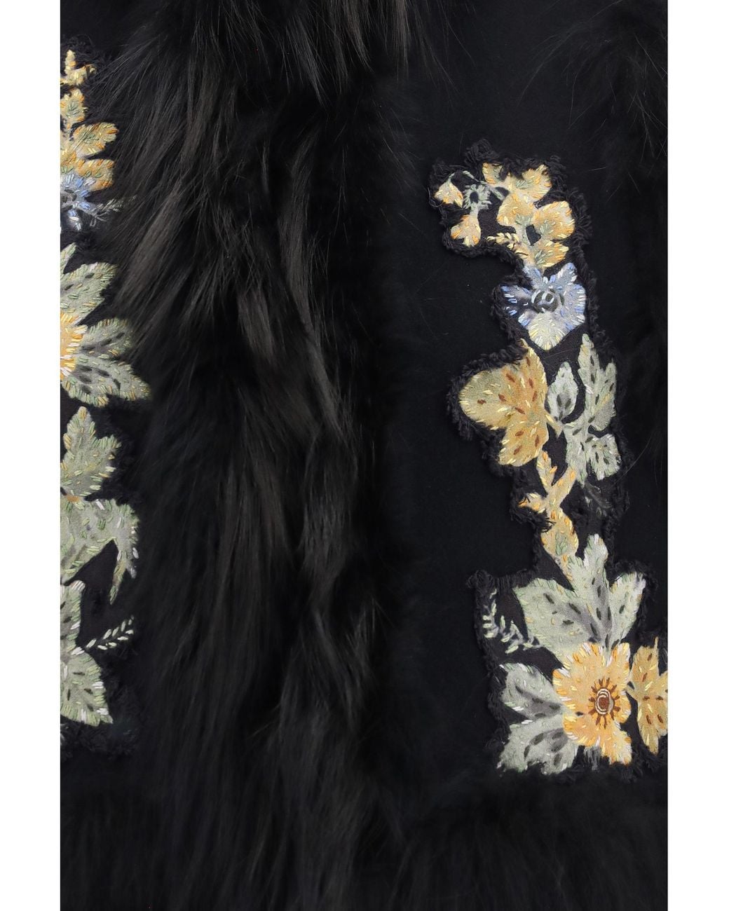 Fendi Black Gilet Panno Floral