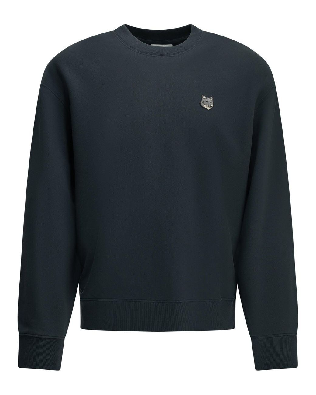 Maison Kitsuné Blue Fox Head Crew Neck Sweatshirt for men