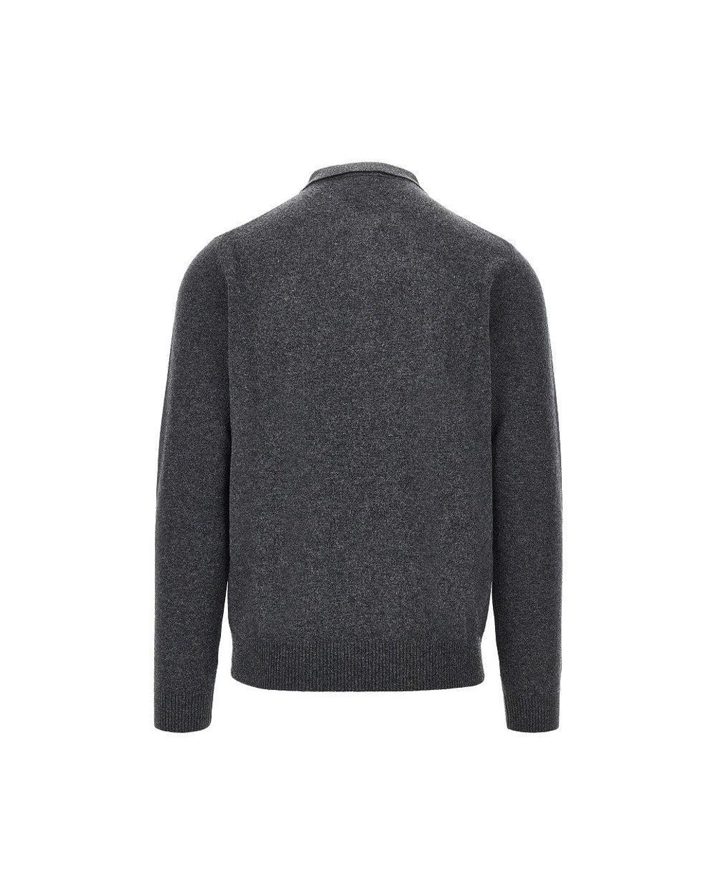 Daniele Fiesoli Gray Upcycled Cashmere Polo Sweater for men