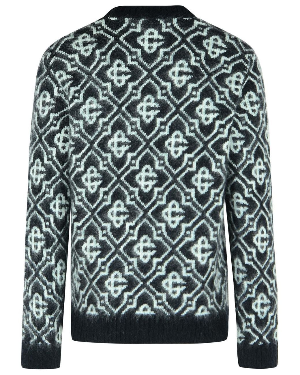 Casablanca Black Mohair Blend Monogrammed Sweater for men