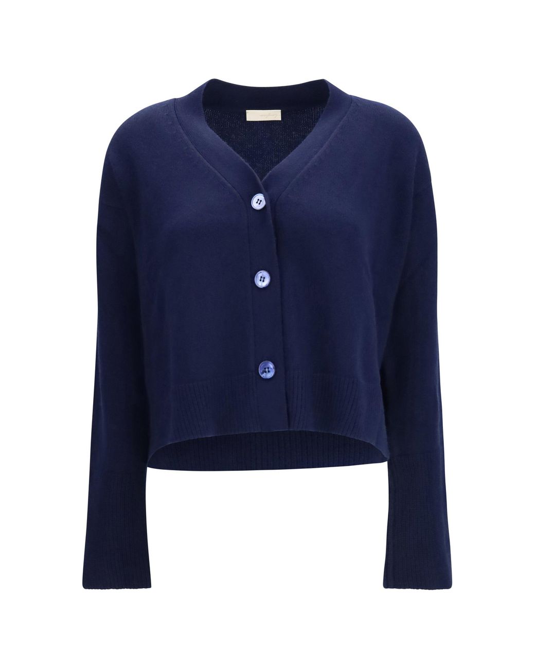 Verybusy Blue Cashmere V-Neck Buttoned Cardigan Cosmos