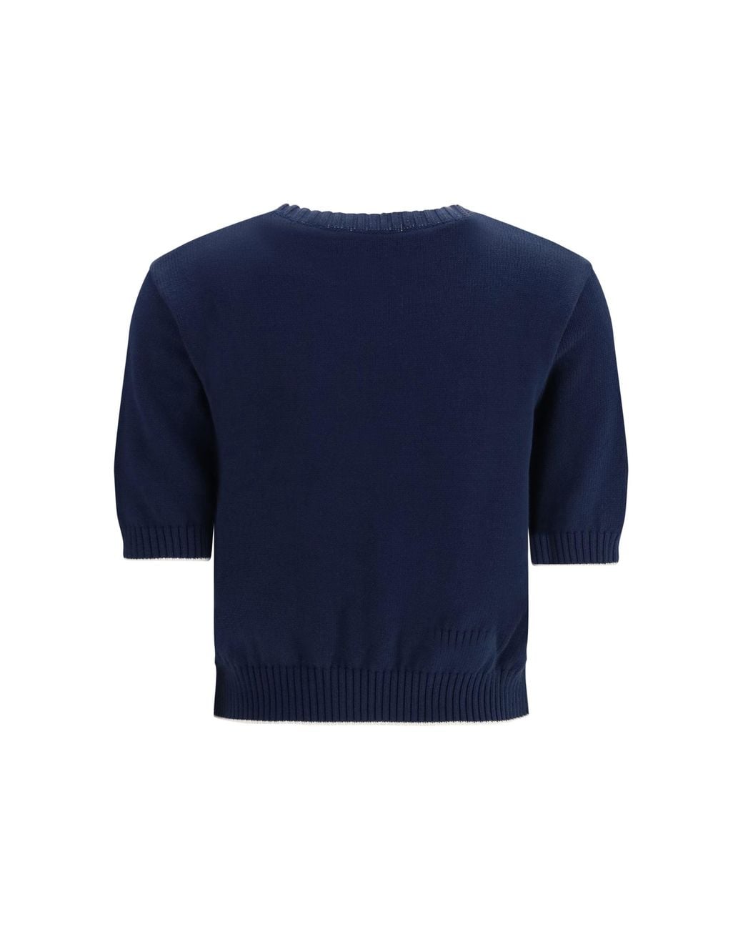 Weekend by Maxmara Blue Cotton Knit Sweater