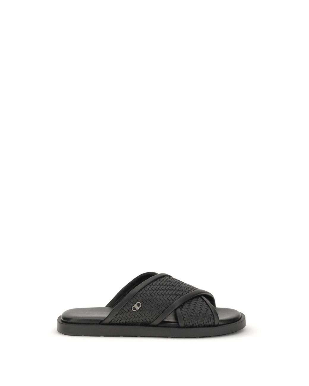 Ferragamo Black Gancini Sandals for men