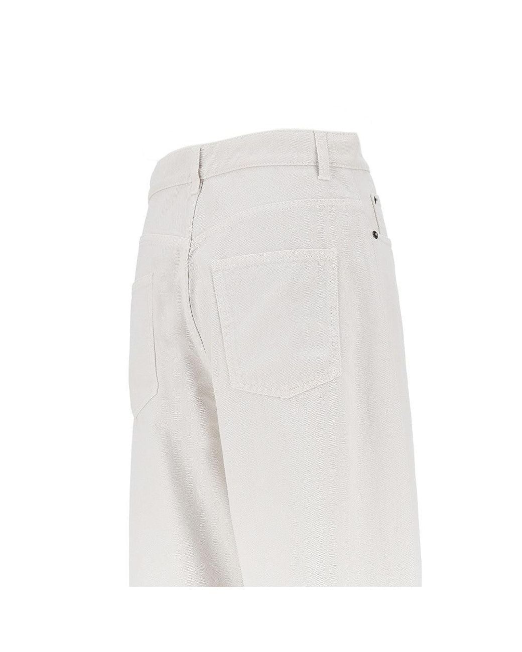 Phoebe Philo White Cotton Drill Drop Jeans