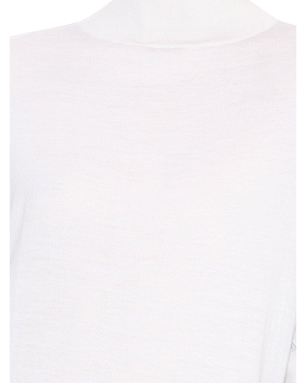 Alaïa White Peplum Virgin Wool Sweater