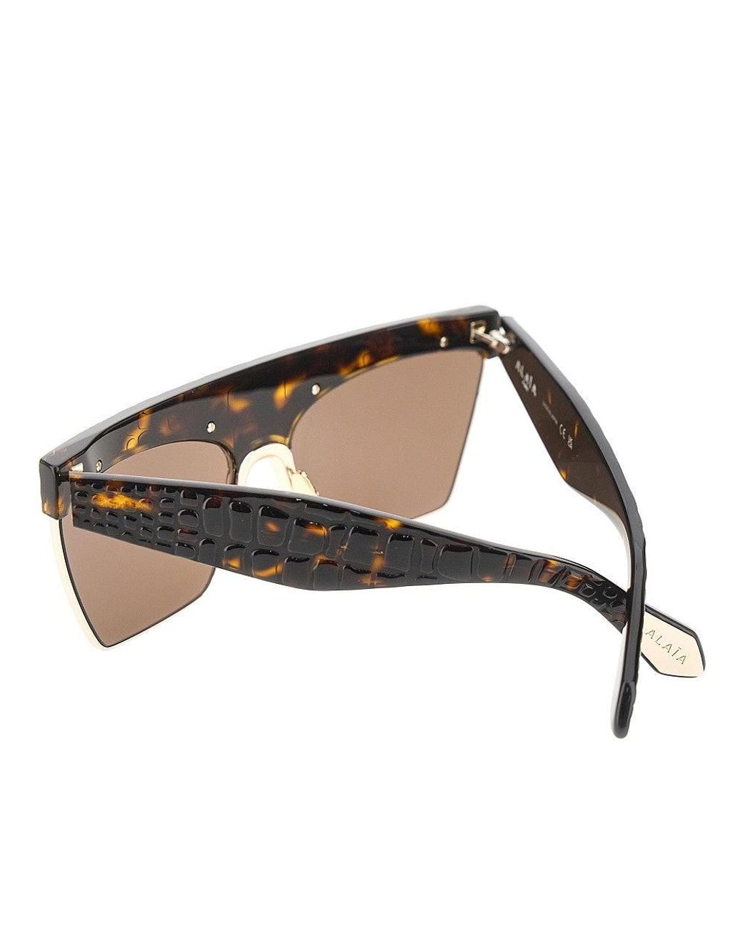 Alaïa Brown Croco-Effect Sunglasses