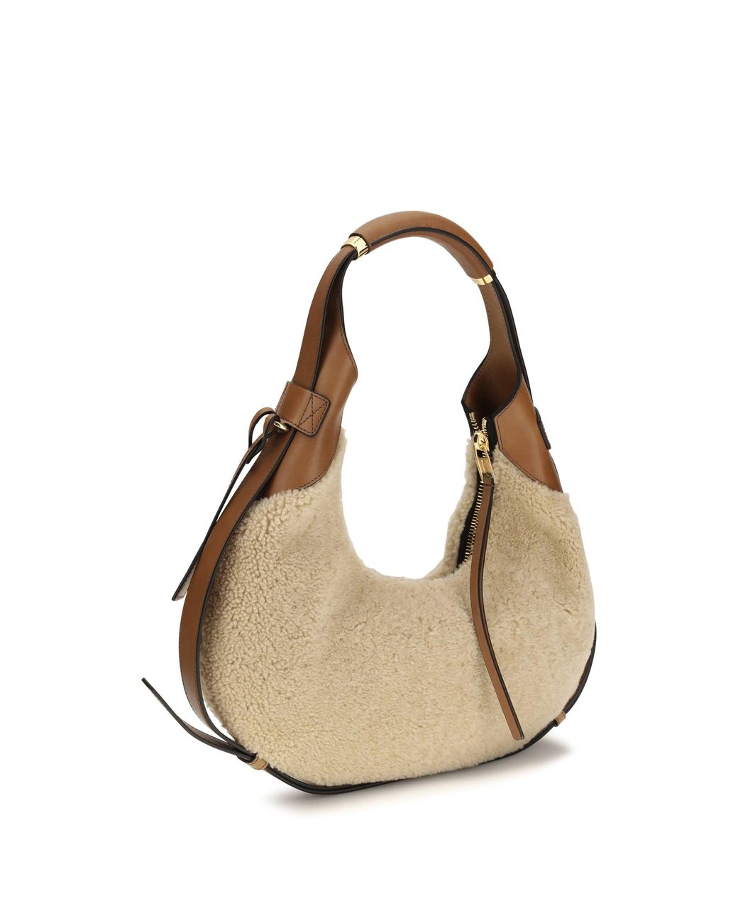 Moschino Natural Medium Handle Me Hobo Shoulder Bag