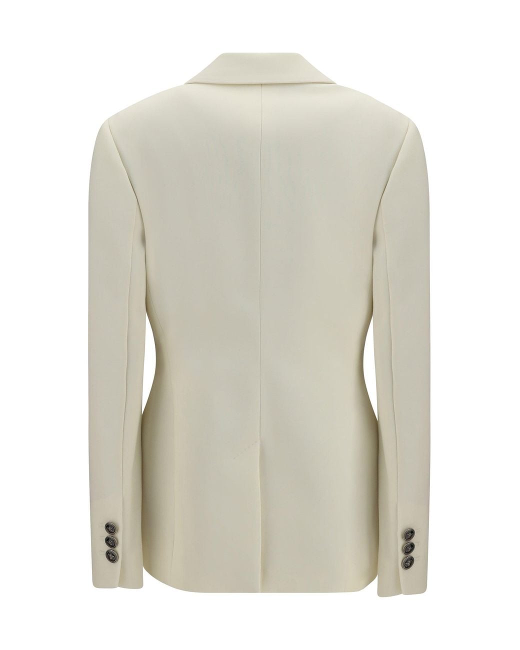 Versace White Stretch Wool Blazer With Embroidered Lapels