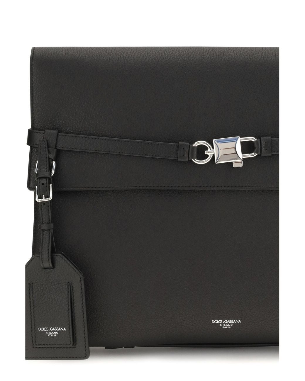 Dolce & Gabbana Black Dolce & Gabbana Calf-Leather Shoulder Bag for men