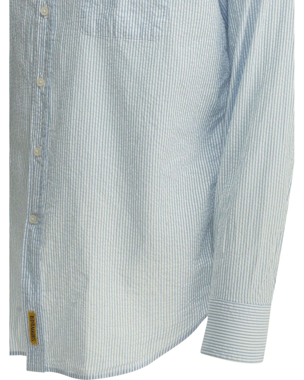 B.D. Baggies Blue "Bradford Seersucker" Casual Shirt