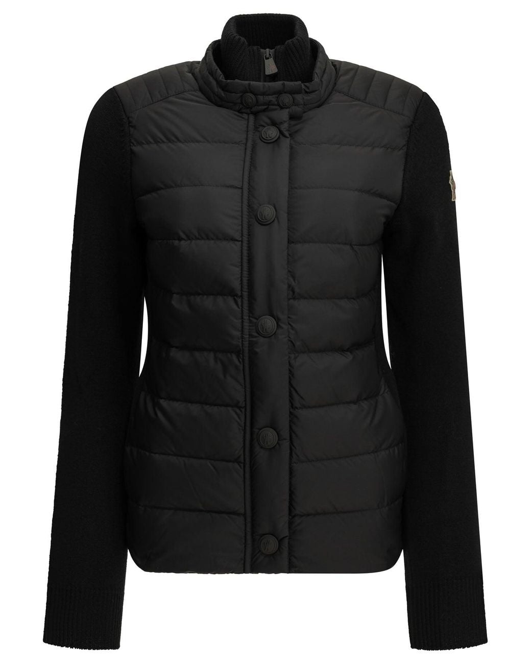 Moncler Black Padded Wool Cardigan