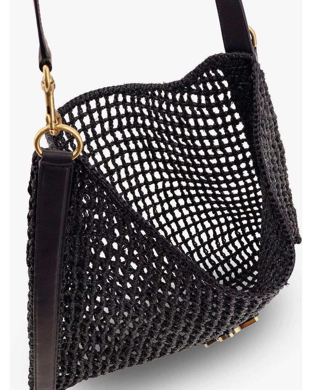 Saint Laurent Black Raffia Shoulder Bag for men