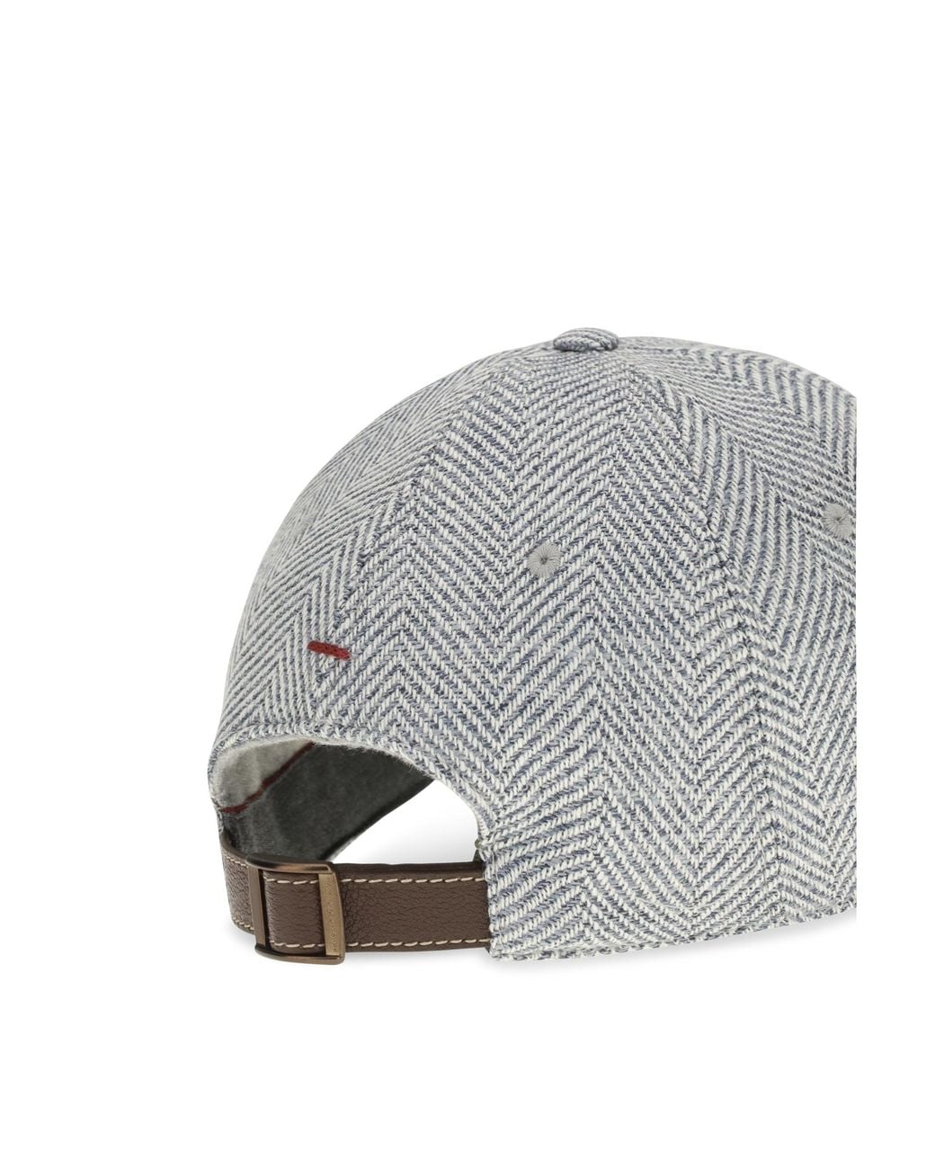 Brunello Cucinelli Gray Chevron Baseball Hat Cerulean for men