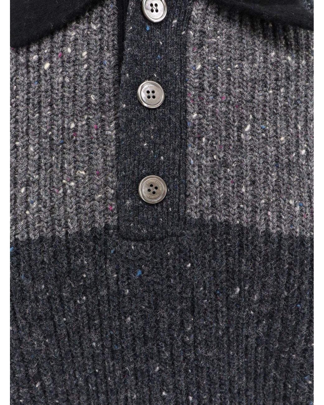 DUNST Black Chunky Rugby Wool Blend Sweater