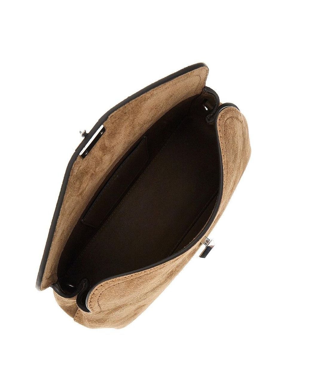 Totême  Natural Suede Leather 'T-Lock' Clutch