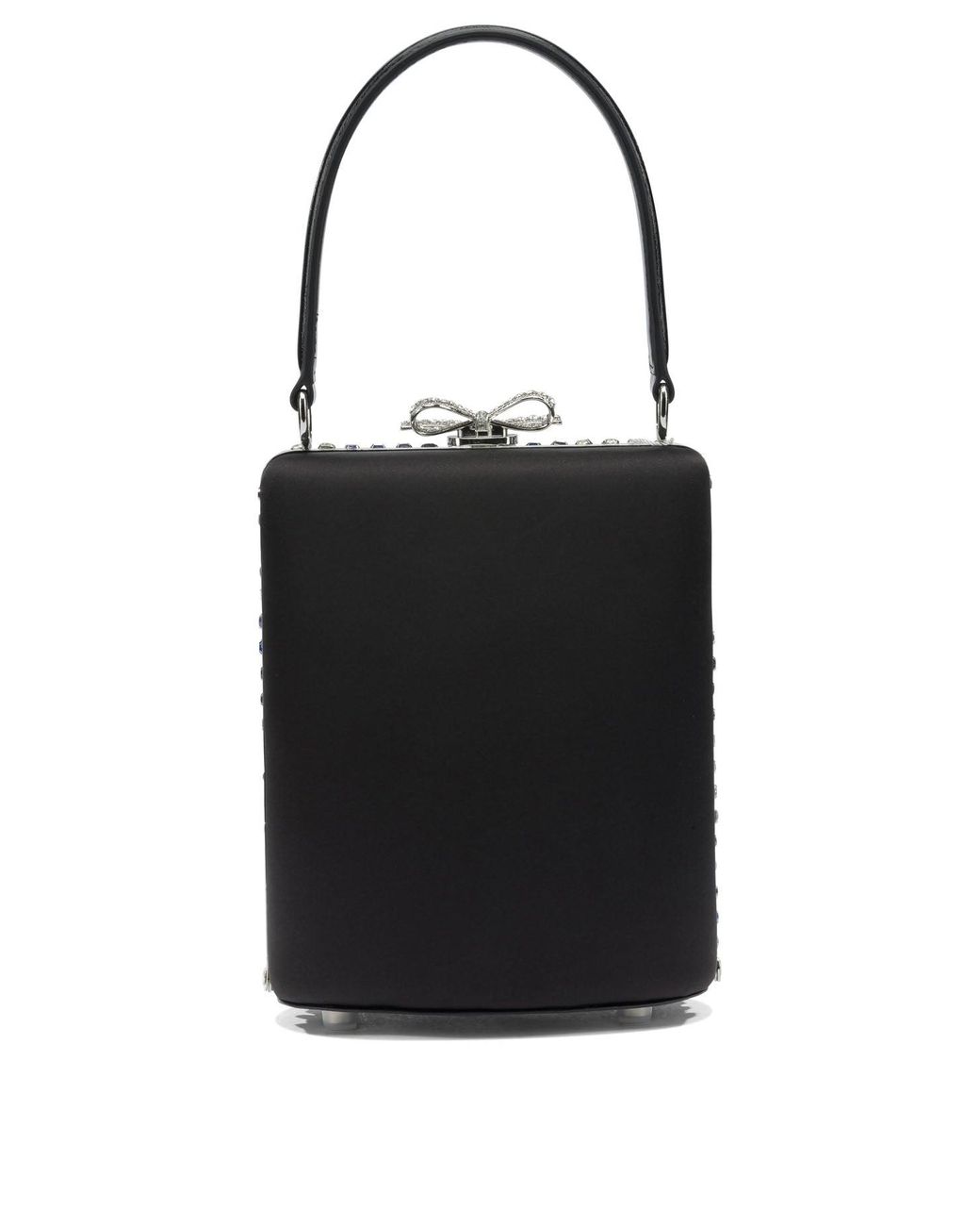 Self-Portrait Black Mini Multi Crystal Handbag