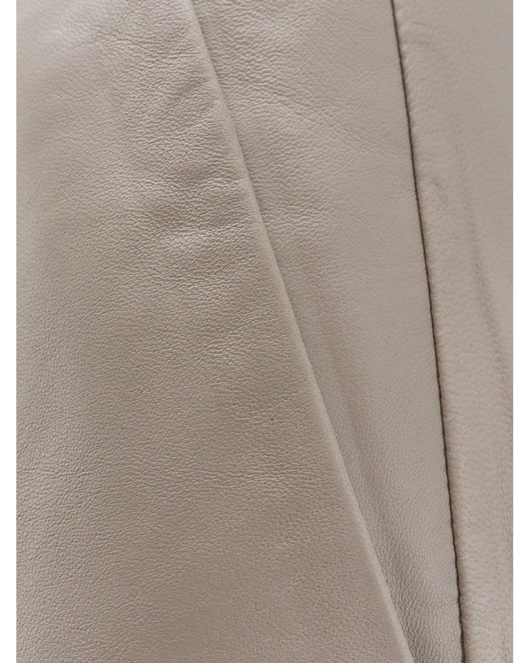 Alysi Gray Leather Trousers