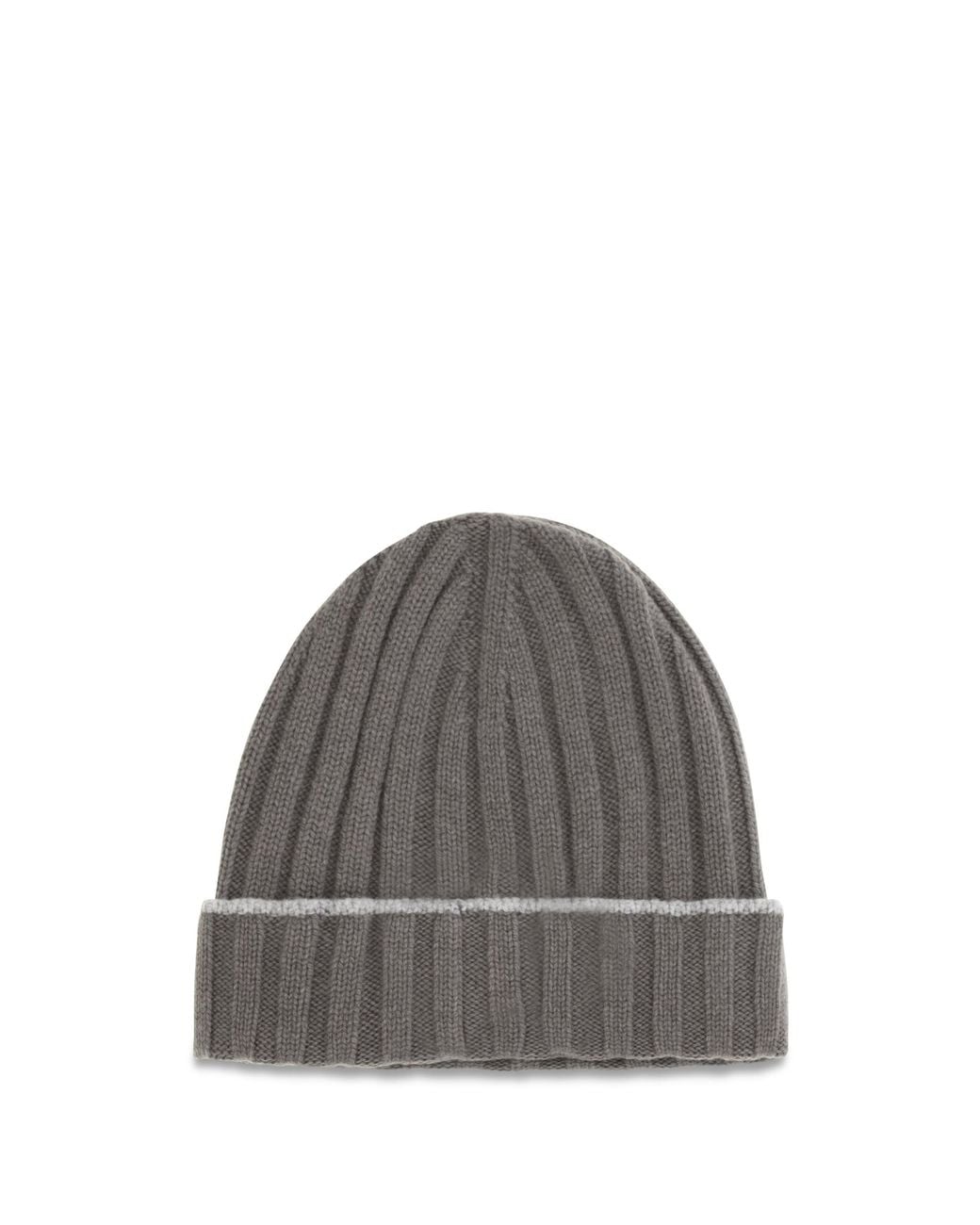 Brunello Cucinelli Gray Beanie Hat Cashmere Army Washed for men