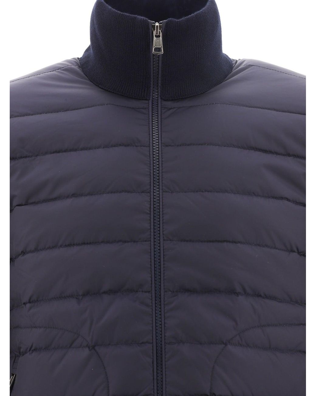 Moncler Blue Lightweight Wool-Blend Down Jacket for men