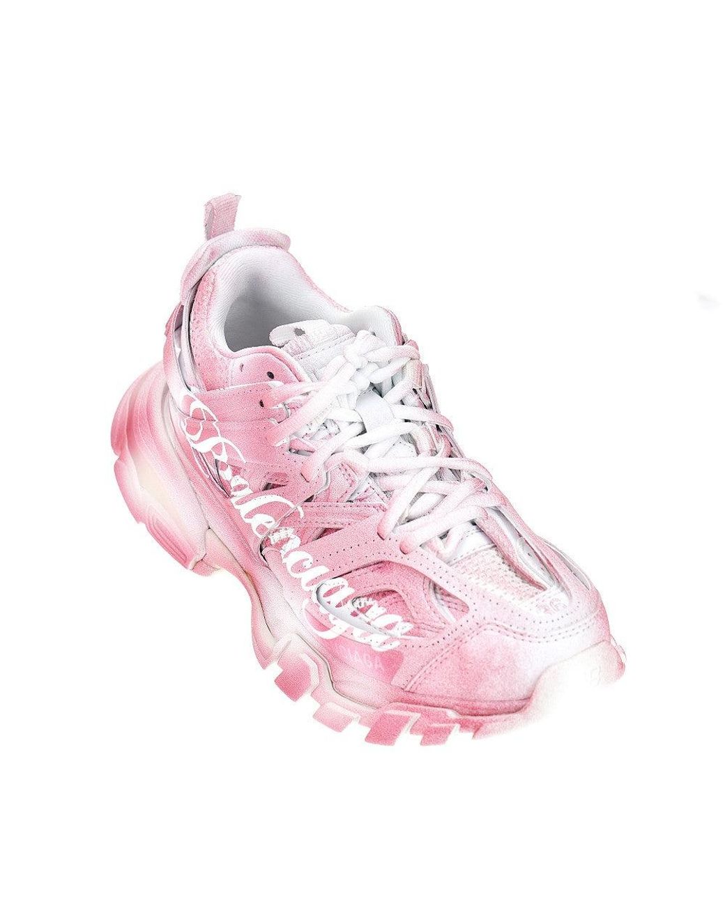 Balenciaga Pink Stencil Logo Track Sneakers