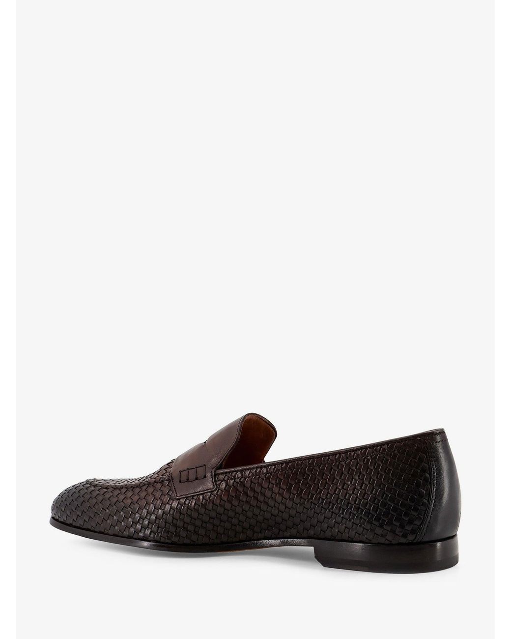 Doucal's Brown Braidy Leather Loafers for men