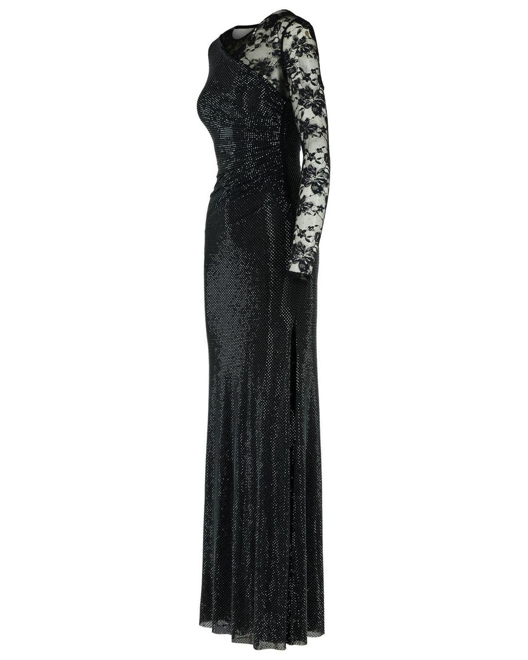 Self-Portrait Black Rhinestone' Polyester Dress