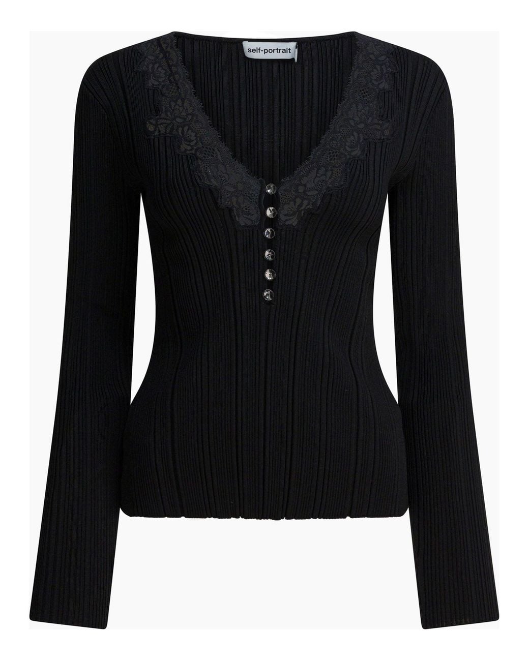 Self-Portrait Black Top With Lace