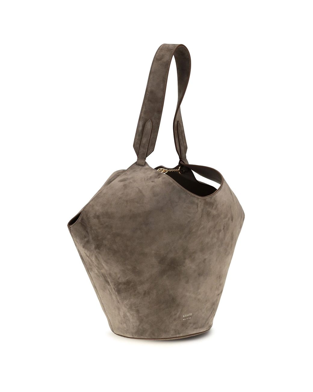 Khaite Brown Lotus Small Shoulder Bag Cedar